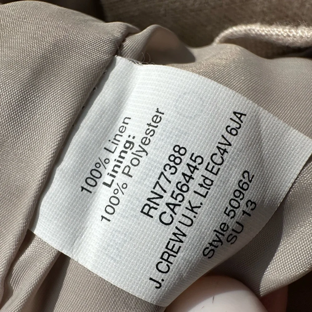 J. Crew Motorcycle Style 100% Linen Mini Skirt with Gold Accents (Size 6) - Picture 7 of 7